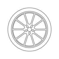 icône de vecteur de roue isolé sur fond blanc