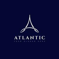 lettre un concept de conception de logo. logo atlantique. illustration vectorielle vecteur