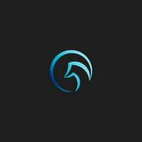 logo du cheval. illustration de conception de logo de cheval de cercle bleu. vecteur