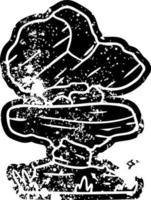 icône grunge dessin de rochers de pierre grise vecteur