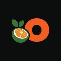 alphabet orange o logo vecteur