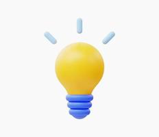 illustration vectorielle 3d réaliste d'ampoule jaune. vecteur
