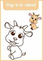 livre de coloriage pour les enfants, chèvre mignonne vecteur