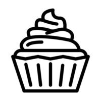 illustration vectorielle de l'icône de la ligne de cupcake crémeux vecteur