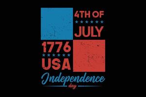 4 juillet 1776 conception de t-shirt de la fête de l'indépendance des états-unis vecteur
