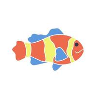 vecteur d'icône de poisson dessin animé mignon brillant