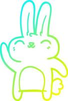 ligne de gradient froid dessin dessin animé lapin heureux vecteur