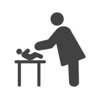 pansement bébé glyphe icône noire vecteur