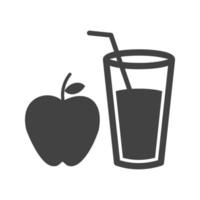 icône noire de glyphe de jus de pomme vecteur