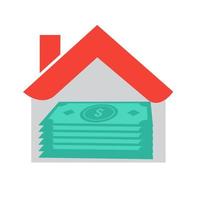 icône multicolore plate de prêt immobilier vecteur