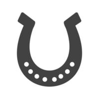 icône noire de glyphe de fer à cheval vecteur