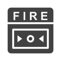 icône noire de glyphe d'alarme incendie vecteur