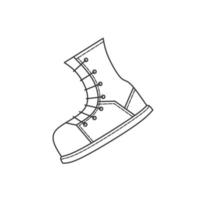 icône de vecteur de ligne de bottes avec un style de dessin animé