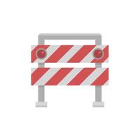 illustration d'icône plate de barrière avec des lignes rouges. barrière de construction, route et réparation vecteur
