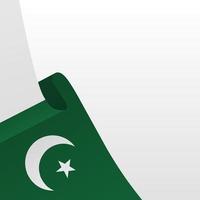 modèle de fond blanc vierge avec drapeau du pakistan adapté à la conception de la journée importante du pakistan vecteur