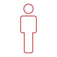 eps10 vecteur rouge icône d'art en ligne homme ou logo dans un style moderne simple et branché isolé sur fond blanc
