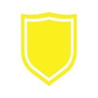 eps10 vecteur jaune bouclier solide icône ou logo dans un style moderne simple et branché isolé sur fond blanc