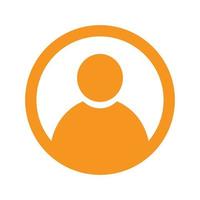 eps10 icône utilisateur vecteur orange ou logo dans un style moderne simple et branché isolé sur fond blanc