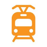 eps10 icône ou logo de tramway vecteur orange dans un style moderne simple et branché isolé sur fond blanc