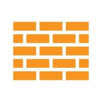 icône ou logo de mur de vecteur orange eps10 dans un style moderne simple et branché isolé sur fond blanc