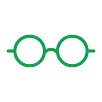 eps10 vecteur vert lunettes rondes icône ou logo dans un style moderne simple et branché isolé sur fond blanc
