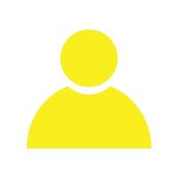 eps10 icône ou logo solide utilisateur vecteur jaune dans un style moderne simple et branché isolé sur fond blanc