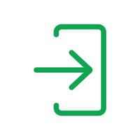 eps10 icône ou logo de connexion vectoriel vert dans un style moderne simple et branché isolé sur fond blanc