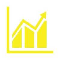 eps10 icône ou logo de graphique vectoriel jaune dans un style moderne simple et branché isolé sur fond blanc