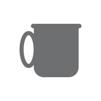 eps10 vecteur gris tasse à café solide icône ou logo dans un style moderne simple et branché isolé sur fond blanc