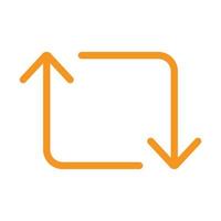 eps10 icône ou logo de flèches de retweet vectoriel orange dans un style moderne simple et branché isolé sur fond blanc