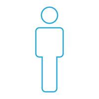eps10 vecteur bleu homme solide icône ou logo dans un style moderne simple et branché isolé sur fond blanc