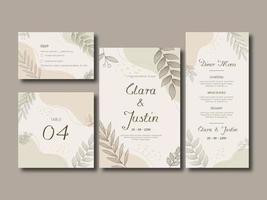 carte d'invitation de mariage liquide et floral élégant vecteur