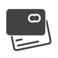 icône de glyphe noir de carte de crédit vecteur