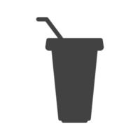 icône noire de glyphe de tasse de jus vecteur