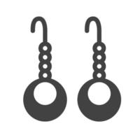boucles d'oreilles glyphe icône noire vecteur