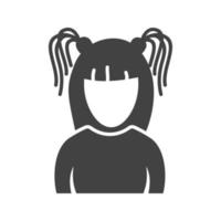 icône noire de glyphe de fille gothique vecteur