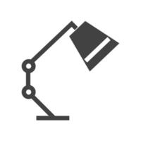 icône noire de glyphe de lampe de bureau vecteur