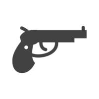 icône noire de glyphe de pistolet vecteur