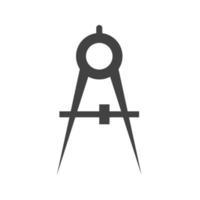 icône noire de glyphe de boussole géométrique vecteur