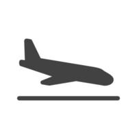 icône noire de glyphe de terre de vol vecteur