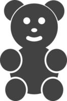 icône noire de glyphe d'ours vecteur