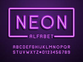 alphabet vecteur néon violet