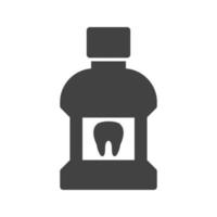 icône noire de glyphe de lavage de bouche vecteur