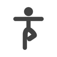 pose de yoga iii glyphe icône noire vecteur