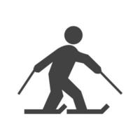 icône noire de glyphe de patinage vecteur