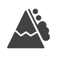 icône noire de glyphe d'avalanche de neige vecteur