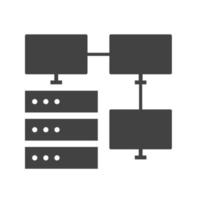 icône noire de glyphe de connexions de serveur vecteur