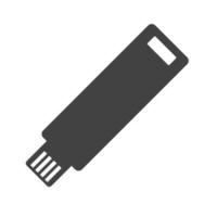 icône noire de glyphe de lecteur flash vecteur