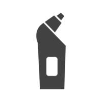 icône noire de glyphe d'agent de nettoyage vecteur