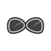 icône de lunettes glyphe noir vecteur